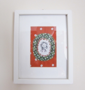 Framed free embroidery portrait