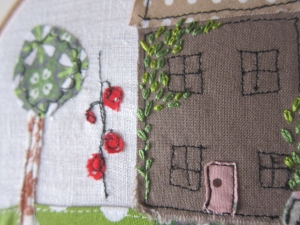 little house in the fields embroidery hoop art 4